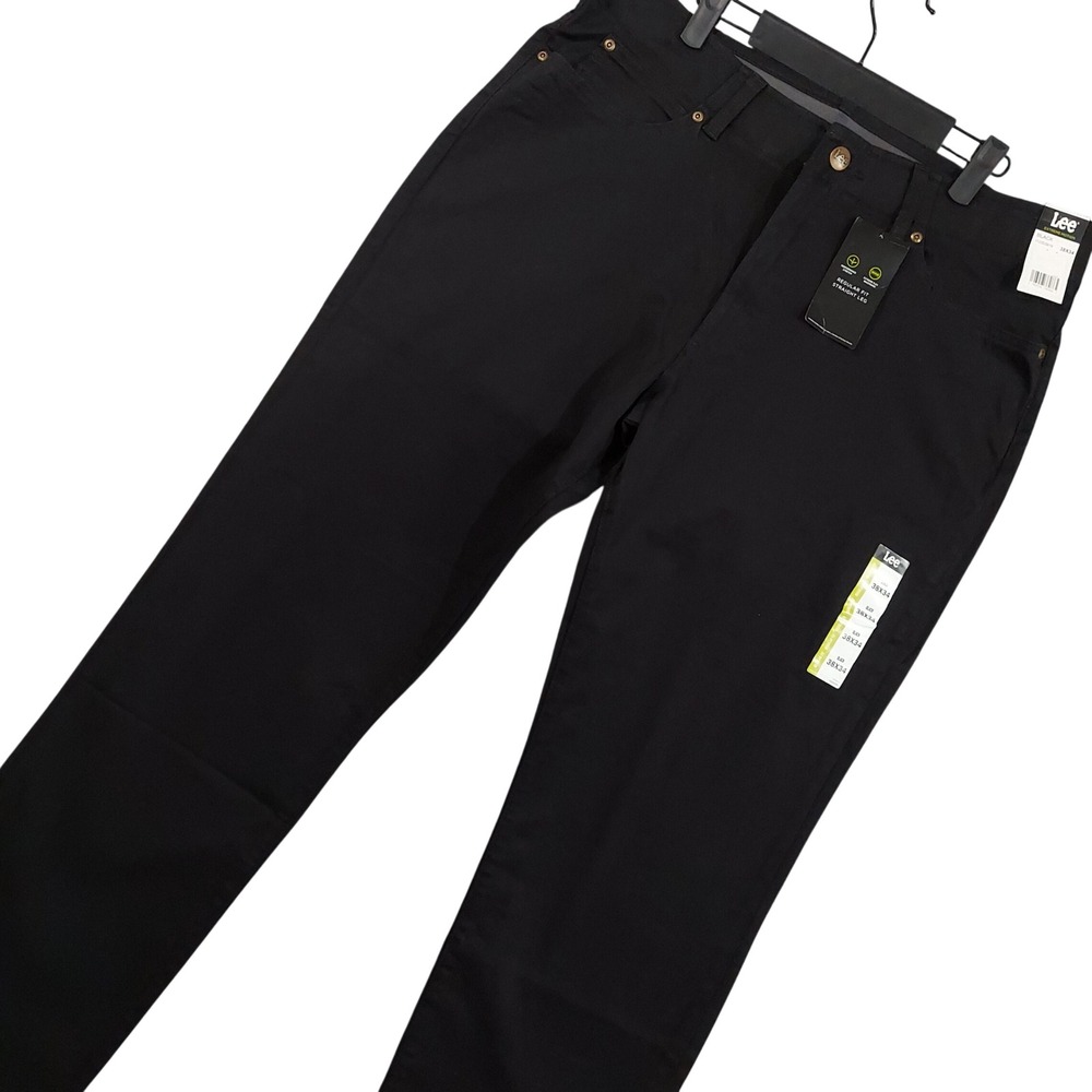 Lee Extreme Motion Pants Mens‎ 38x34 Black Regular Fit Straight Leg 112353919